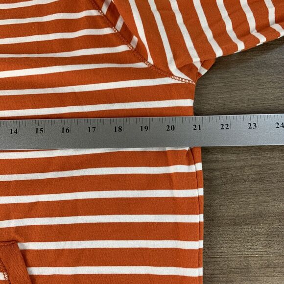 Chaps Denim Womens Top Size Large Knit Long Sleeve Kangaroo Pocket Striped - Picture 3 of 7